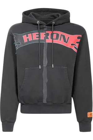 Heron Preston Sweatshirts & Hoodies, Herr, L, Bomull, Tryckt bomullshuvtröja