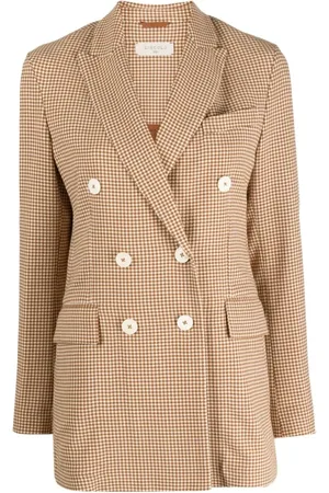 Circolo Jacka, Dam, M, Rutig Dubbelknäppt Blazer