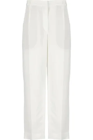 Brunello Cucinelli Byxor, Dam, S, Linne, Linen Blend Byxor med frontveck
