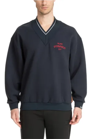 EA7 Sweatshirts & Hoodies, Herr, M, Bomull, Abstrakt Multifärgad Logga Sweatshirt