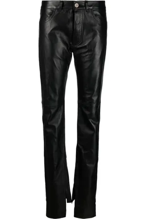 The Attico Byxor, Dam, M, Läder, Svarta Slim Fit-byxor i Läder