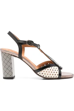 Chie Mihara Skor, Dam, 37 1/2 EU, Läder, Sandaler med blockklack och spänne runt ankeln