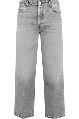 haikure Jeans, Dam, W31, Bomull, Grå Cropped Wide Leg Jeans
