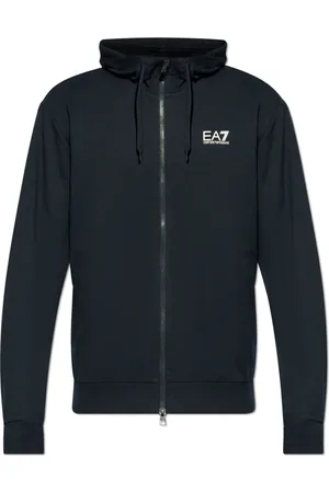 EA7 Sweatshirts & Hoodies, Herr, L, Bomull, Core Identity Cotton Hooded Sweatshirt