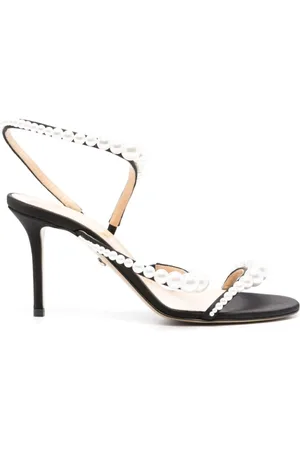 Mach & Mach Skor, Dam, 36 EU, Satäng, Svarta Sandaler med Satängpärlor