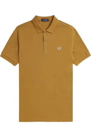 Fred Perry Topp, Herr, L, Bomull, Slim Fit Pikétröja Mörk Karamell