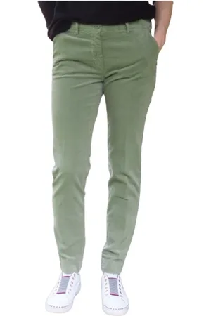 Masons Byxor, Dam, M, Bomull, Raka Ben Straight Leg Pants i sammet