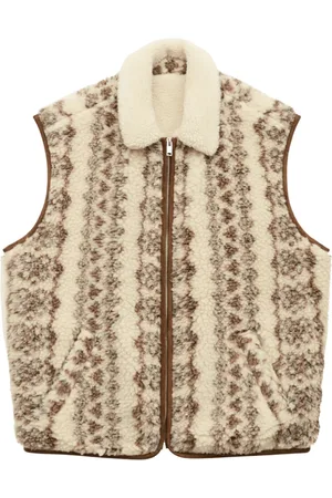Isabel Marant Jacka, Herr, L, Läder, Shearling Max Väst Ärmlös Tryckt