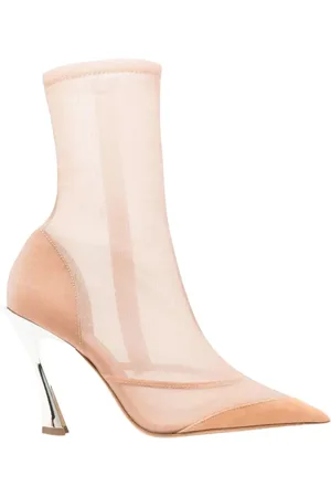 MUGLER Skor, Dam, 38 1/2 EU, Läder, Mesh Ankelstövlar