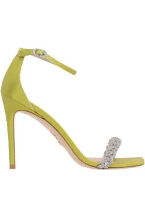 Stuart Weitzman Skor, Dam, 36 EU, Läder, Pistage Satinsandaler med Smyckad Rem