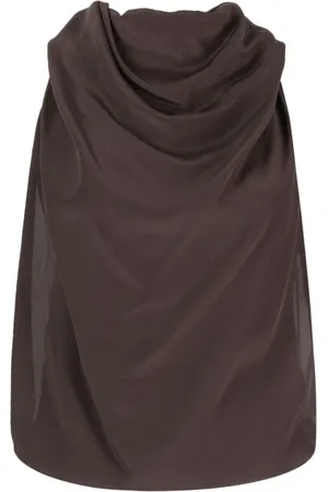 Lanvin Topp, Dam, M, Draperad Ärmlös Topp i Siden