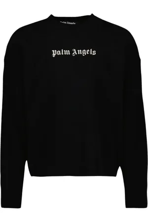 Palm Angels Stickade tröjor & koftor, Herr, S, Rundhalsad Långärmad Tröja