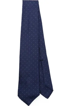BARBA Accessoarer, Herr, ONE Size, Blå Sidenslips med Diamantmönster