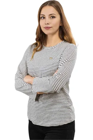 EA7 Topp, Dam, S, Bomull, Vit långärmad tröja