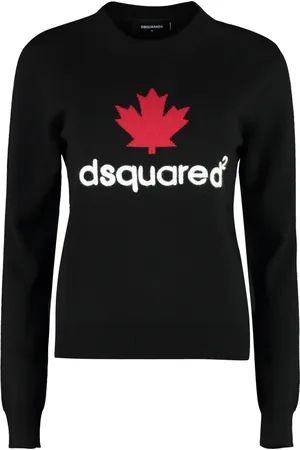 Dsquared2 Stickade tröjor & koftor, Dam, L, Ribbstickad Tröja i Virginull