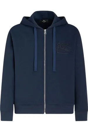 Etro Sweatshirts & Hoodies, Herr, M, Bomull, Elegant blå sweatshirt med dragkedja