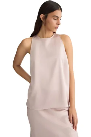 Liu Jo Topp, Dam, M, Polyester, Elegant Rosa Satinblus med Rosett