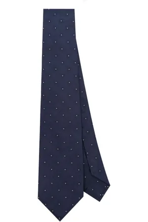 BARBA Accessoarer, Herr, ONE Size, Blå Silke Jacquard Diamant Slips