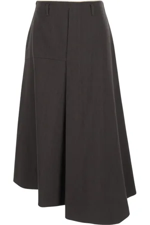 TELA Kjol, Dam, S, Linne, Söt Brun Asymmetrisk Linne Kjol