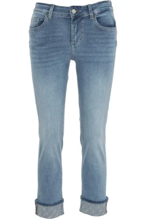 Liu Jo Jeans, Dam, W30, Bomull, Blå Skinny Jeans med Uppvik