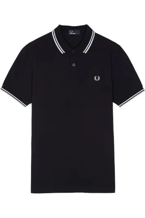 Fred Perry Topp, Herr, XL, Bomull, Blå Pikétröja med Dubbla Ränder