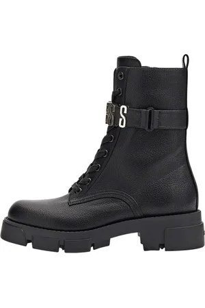 Guess Skor, Dam, 36 EU, Läder, Madox Logo Lettering Lace-up Boots