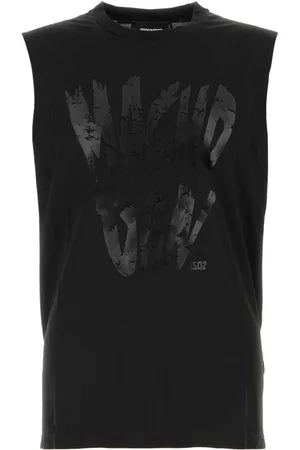 Dsquared2 Topp, Herr, S, Bomull, Svart Bomull Tank Top