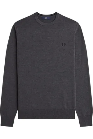 Fred Perry Stickade tröjor & koftor, Herr, S, Bomull, Klassisk Crew Neck Jumper
