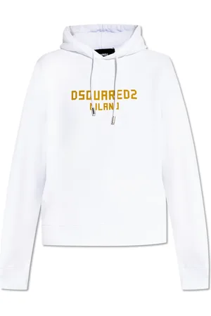Dsquared2 Sweatshirts & Hoodies, Dam, L, Bomull, Huvtröja med logotypbokstäver