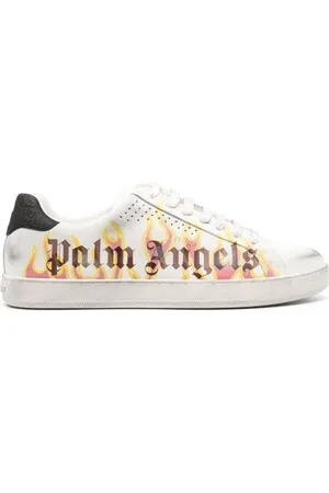 Palm Angels Skor, Herr, 44 EU, Läder, Flame Logo Sneakers