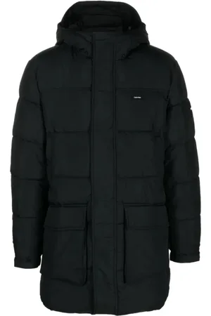 Calvin Klein Jacka, Herr, L, Nylon, Crinkle Nylon Lång Quiltjacka