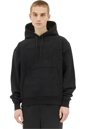 Burberry Sweatshirts & Hoodies, Herr, M, Bomull, Hoodie med logotypapplikation