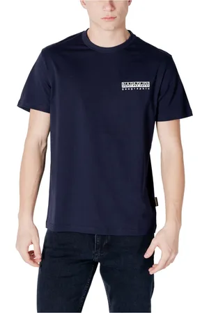 Napapijri Topp, Herr, S, Bomull, Blå kortärmad T-shirt