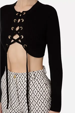 Elisabetta Franchi Stickade tröjor & koftor, Dam, M, Micro Cardigan