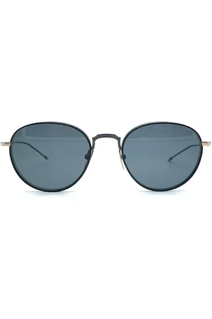Thom Browne Accessoarer, Herr, ONE Size, Titanium Runda Solglasögon