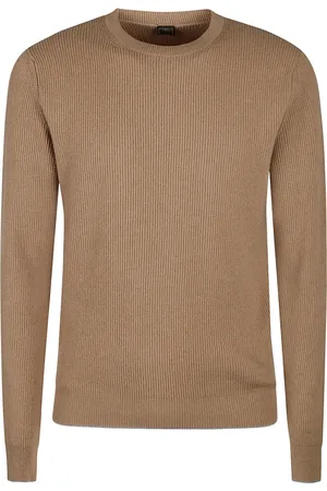 FEDELI Stickade tröjor & koftor, Herr, 3Xl, Kashmir, Cashmere Ribbed Edges Sweater