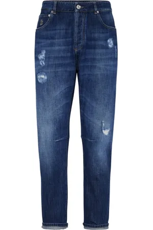 Brunello Cucinelli Jeans, Herr, S, Bomull, Distressed Cotton Byxor