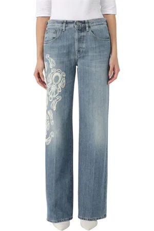 Dondup Jeans, Dam, W29, Bomull, Broderad Jacklyn Wide Leg Jeans