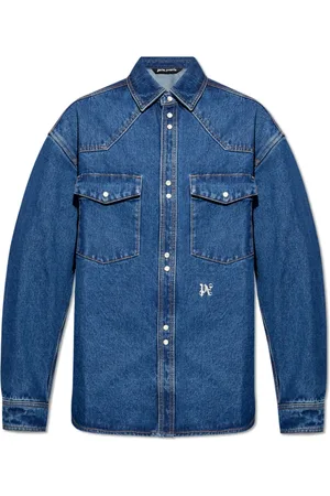 Palm Angels Skjorta, Herr, S, Denim, Denimskjorta