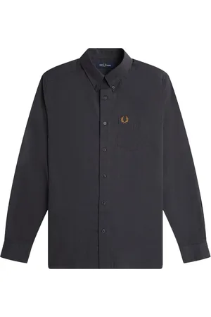Fred Perry Skjorta, Herr, M, Bomull, Anchor Grå Button Down Skjorta