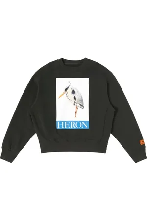 Heron Preston Sweatshirts & Hoodies, Herr, S, Bomull, Fågelmålad Crewneck Sweatshirt
