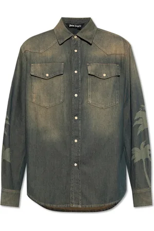 Palm Angels Skjorta, Herr, S, Denim, Denimskjorta