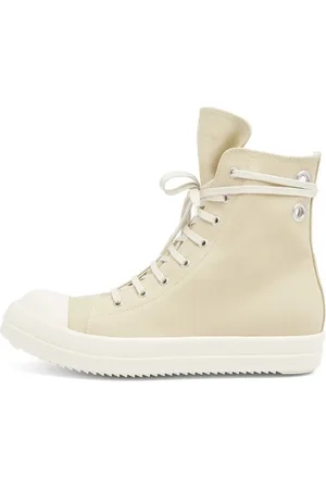 Rick Owens Skor, Dam, 37 EU, Denim, Denim High Top Sneakers med Sidoficka