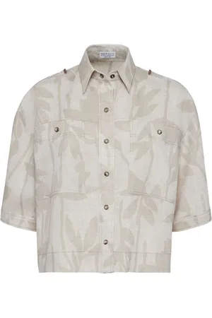 Brunello Cucinelli Blusar & Skjortor , Dam, L, Linne, Linneskjorta