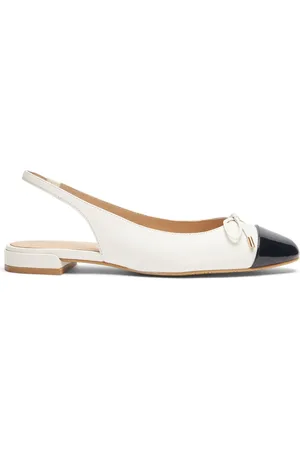 Stuart Weitzman Skor, Dam, 37 EU, Bow Slingback Flat