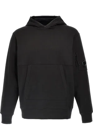 C.P. Company Sweatshirts & Hoodies, Herr, L, Bomull, Hoodie med huva och linsdetalj