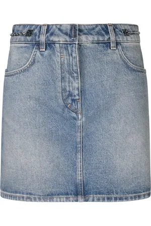 Givenchy Kjol, Dam, S, Bomull, Blå Jeanskjol med Metallelement