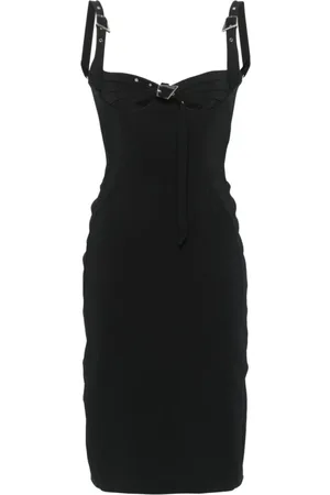 MUGLER Klänning, Dam, S, Svart Bustier Midiklänning