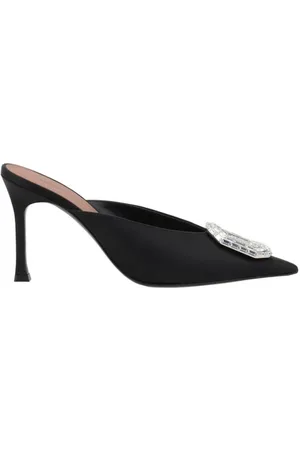 Amina Muaddi Skor, Dam, 37 1/2 EU, Läder, Dekorerade satin pumps med rhinestone