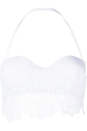 ERMANNO SCERVINO Underkläder, Dam, M, Läder, Vit Bandeau Bikiniöverdel i Spets